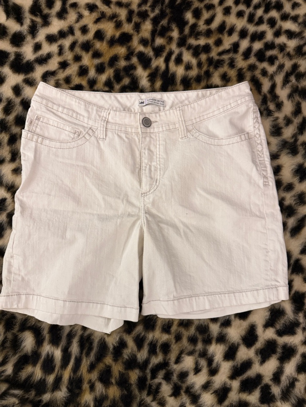 Lee Cream Mid-Rise Cotton Bermuda Shorts